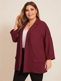 img 2 attached to WDIRARA Plus Size Long Sleeve Blazer: Casual Open Front Cardigan Jacket for Women - Perfect for Improved SEO