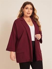 img 1 attached to WDIRARA Plus Size Long Sleeve Blazer: Casual Open Front Cardigan Jacket for Women - Perfect for Improved SEO