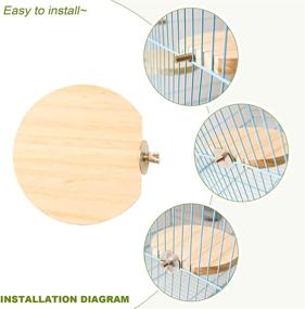 img 2 attached to Roundler Parrot Fan-Shaped Bird Habitat Platform with Stainless Steel Washers, 3 Pieces of Natural Hamster Standing Platforms, Squirrel Cage Accessories – Ideal for Birds, Parrots, Mice, Gerbils