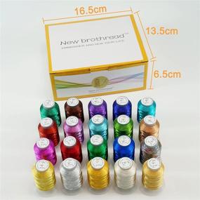 img 2 attached to 💫 Brothread 20 Assorted Colors Metallic Embroidery Machine Thread Kit - 500M (550Y) Each Spool for Computerized Embroidery and Decorative Sewing. Boost your SEO!