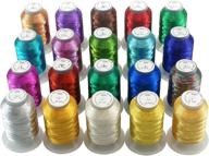 💫 brothread 20 assorted colors metallic embroidery machine thread kit - 500m (550y) each spool for computerized embroidery and decorative sewing. boost your seo! logo