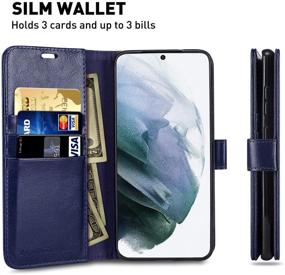 img 2 attached to 📱 Monasay Galaxy S21 5G Wallet Case with Screen Protector - Stylish Flip Folio Leather Cell Phone Cover & Credit Card Holder