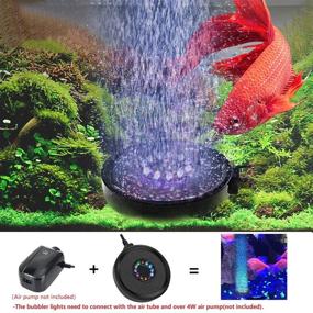 img 2 attached to 🐠 Enhance Your Aquarium's Vibrance with LEDGLE Aquarium Bubble Light - Round Fish Tank Air Bubbler and 24 Color Changing LEDs