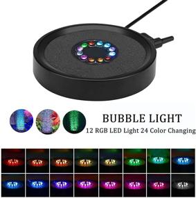 img 3 attached to 🐠 Enhance Your Aquarium's Vibrance with LEDGLE Aquarium Bubble Light - Round Fish Tank Air Bubbler and 24 Color Changing LEDs