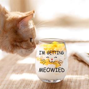 img 3 attached to 🍷 I'm Getting Meowied - Stemless Wine Glass, 15 Ounce, Wedding, Engagement, Bridal Shower Gift for Fiancee, Bride, Cat Lover - Funny Glass for Her