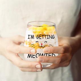 img 1 attached to 🍷 I'm Getting Meowied - Stemless Wine Glass, 15 Ounce, Wedding, Engagement, Bridal Shower Gift for Fiancee, Bride, Cat Lover - Funny Glass for Her