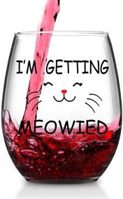 img 4 attached to 🍷 I'm Getting Meowied - Stemless Wine Glass, 15 Ounce, Wedding, Engagement, Bridal Shower Gift for Fiancee, Bride, Cat Lover - Funny Glass for Her