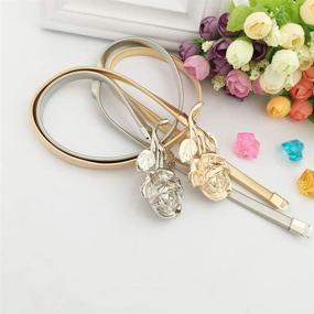 img 1 attached to Clover Vintage Skinny Elastic Buckle Women's Accessories for Belts