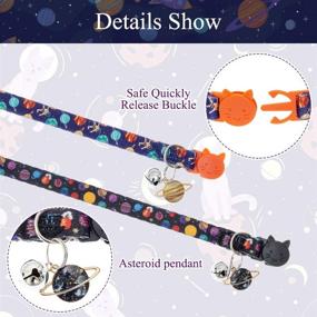 img 1 attached to 🐱 EXPAWLORER Cat Collar 2 Pack: Adjustable Pet Collar with Bell, Stylish Stars Pattern Design, Durable Breakaway Cat Collar