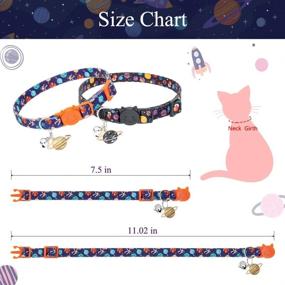 img 3 attached to 🐱 EXPAWLORER Cat Collar 2 Pack: Adjustable Pet Collar with Bell, Stylish Stars Pattern Design, Durable Breakaway Cat Collar