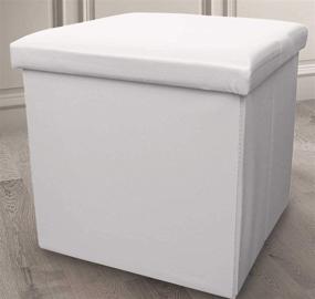 img 3 attached to WoneNice Storage Ottoman Leather Folding Furniture