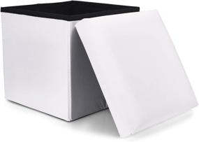 img 4 attached to WoneNice Storage Ottoman Leather Folding Furniture