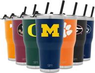 🎓 stay hydrated in style: simple modern officially licensed collegiate university tumbler - 30oz insulated stainless steel thermos with straw and flip lid logo