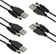 ⚡️ hiletgo 5pcs usb 2.0 a male to dc 5.5x2.1mm 5v dc connector charging barrel jack power cable - black (max 2.5a power cable, center pin positive) logo