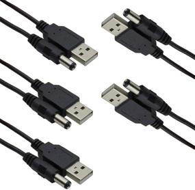 img 4 attached to ⚡️ HiLetgo 5pcs USB 2.0 A Male to DC 5.5x2.1mm 5V DC Connector Charging Barrel Jack Power Cable - Black (Max 2.5A Power Cable, Center PIN Positive)