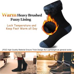 img 2 attached to 🔥 JPGO Winter Thermal Insulated Heated Socks for Men and Women - Warm Fuzzy Crew Socks for Extreme Cold Weather