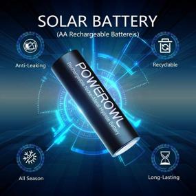 img 3 attached to POWEROWL 2800mAh Solar Rechargeable AA Batteries - Wide Temperature Range, Excellent Performance for Solar Garden Lights, Battery String Lights, Outdoor Devices (12 Count)