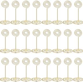 img 4 attached to Shappy 24 Pack Gold Wedding Table Name Number Holders - Elegant Card Holder Stands for Place Cards, Menus, Photos, and more!