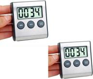 ⏲️ 2 pack digital kitchen timer set - magnetic countdown timer for cooking & baking, stainless steel with loud alarm (aaa battery included) логотип