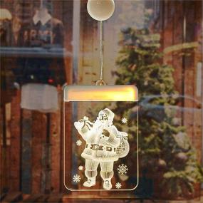 img 1 attached to 🎅 Suction Cup Santa Claus Curtain Light: LED Christmas Window Lights Ornament for Party Décor & Room Decoration