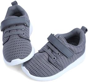 img 4 attached to HIITAVE Toddler Shoes: Lightweight Breathable Sneakers for Running and Walking - Stylish, Washable and Strap Athletic Tennis Shoes for Boys and Girls