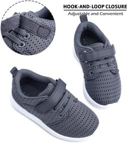 img 1 attached to HIITAVE Toddler Shoes: Lightweight Breathable Sneakers for Running and Walking - Stylish, Washable and Strap Athletic Tennis Shoes for Boys and Girls