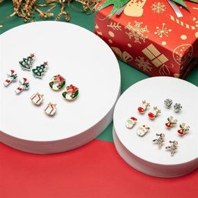 img 2 attached to 🎄 MTSCE Women Christmas Earring Stud Set: Festive Hypoallergenic Jewelry for Kids, Teens & Girls – 6-18 Pairs