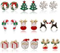 🎄 mtsce women christmas earring stud set: festive hypoallergenic jewelry for kids, teens & girls – 6-18 pairs logo