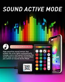 img 3 attached to 🚗 AUXITO Music Sync Car Interior Strip Light Kit with App & Remote Control, Sound Activation, Multi-Color Ambient Lights, Under Dash Footwell Lighting (12V DC)