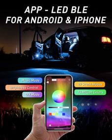 img 1 attached to 🚗 AUXITO Music Sync Car Interior Strip Light Kit with App & Remote Control, Sound Activation, Multi-Color Ambient Lights, Under Dash Footwell Lighting (12V DC)