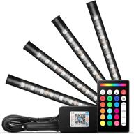 🚗 auxito music sync car interior strip light kit with app & remote control, sound activation, multi-color ambient lights, under dash footwell lighting (12v dc) logo