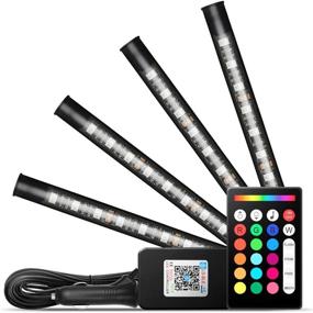 img 4 attached to 🚗 AUXITO Music Sync Car Interior Strip Light Kit with App & Remote Control, Sound Activation, Multi-Color Ambient Lights, Under Dash Footwell Lighting (12V DC)