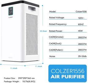 img 3 attached to COLZER 3000 Sq Ft Air Purifier: Dual H13 True Hepa Filter, Powerful Dust Removal, Super Quiet Sleep Mode - Ideal for Large Rooms and Bedrooms