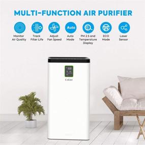 img 2 attached to COLZER 3000 Sq Ft Air Purifier: Dual H13 True Hepa Filter, Powerful Dust Removal, Super Quiet Sleep Mode - Ideal for Large Rooms and Bedrooms