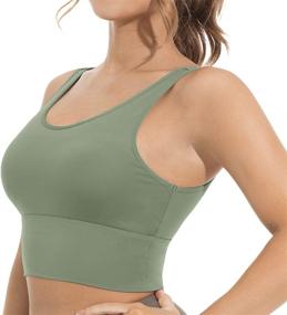 img 2 attached to 🏋️ Ultimate Comfort: WANOSS Sports Bras for Women - Longline Wireless, Padded Tank Top for Gym, Yoga, and Workouts