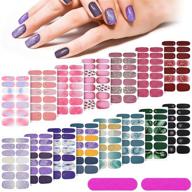 💅 fresh chic style 210-piece gradient marble full nail stickers assorted printed full wrap self-adhesive nail decals with 2 glass nail files – ideal for women and girls’ nail art logo
