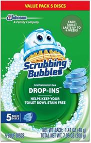 img 1 attached to Scrubbing Bubbles Vanish Continuous Clean Toilet Bowl Drop-Ins - 2 Packs, 10 Blue Discs Total