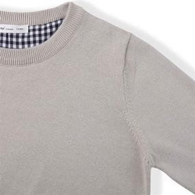 img 1 attached to 👕 CUNYI Boys' Long Sleeve Crew Neck Knit Sweater in Cotton Blend