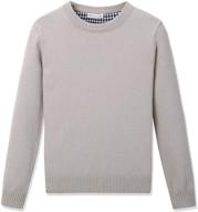 👕 cunyi boys' long sleeve crew neck knit sweater in cotton blend logo