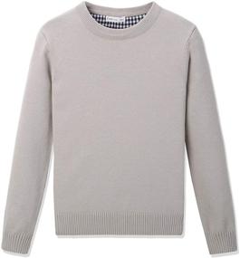 img 4 attached to 👕 CUNYI Boys' Long Sleeve Crew Neck Knit Sweater in Cotton Blend