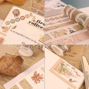 img 1 attached to 🎨 Набор Washi-лент Dizdkizd, 20 рулонов: винтажная маскирующая лента в ностальгическом стиле для рукоделия, планировщиков и скрапбукинга – украшение с помощью красочных лент трех размеров 10/15/30 мм.
