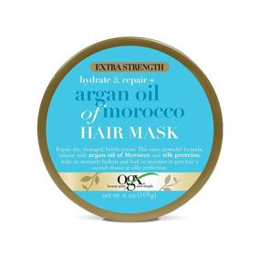 img 4 attached to Revitalize and Nourish your Hair with OGX Extra Strength Hydrate Repair + Argan Oil of Morocco Hair Mask - Deep Moisturizing Conditioning Treatment, Citrus, 6 Ounce