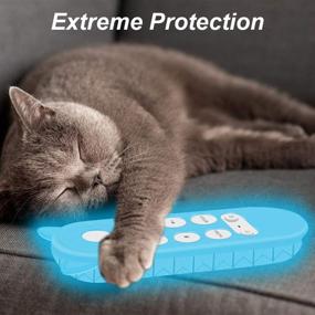 img 1 attached to 🐱 Google Chromecast Remote Control Silicone Protective Case Holder - Full Protection, Cute Cat Shape Shock Absorption Bumper, Google Voice Remote Back Covers Case Protector Skin Sleeve-Glowblue