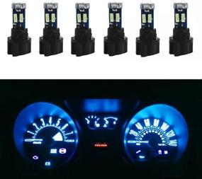 img 4 attached to 🔵 Pack of 6 Ice Blue WLJH Super Bright T5 LED Bulb Lights with PC74 Twist Lock Sockets for Automotive Dash Instrument Cluster Warning Indicator Dashboard Bulbs