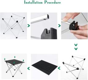 img 2 attached to 🏕️ Ultralight Aluminum Folding Camping Table with Carry Bag - Portable Collapsible Table Top for Picnic, Cooking, Camping, Beach, Festival