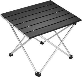 img 4 attached to 🏕️ Ultralight Aluminum Folding Camping Table with Carry Bag - Portable Collapsible Table Top for Picnic, Cooking, Camping, Beach, Festival