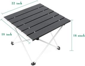 img 3 attached to 🏕️ Ultralight Aluminum Folding Camping Table with Carry Bag - Portable Collapsible Table Top for Picnic, Cooking, Camping, Beach, Festival