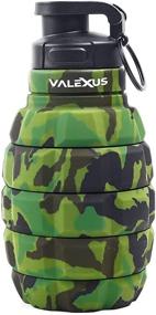 img 3 attached to VALEXUS Green Collapsible Silicone Water Bottle - Foldable Travel Bottle with Ring Holder - Lightweight, Portable Water Bottles - BPA Free Folding Sports Bottle for Camping, Gym