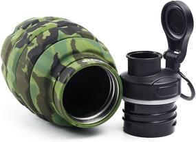 img 1 attached to VALEXUS Green Collapsible Silicone Water Bottle - Foldable Travel Bottle with Ring Holder - Lightweight, Portable Water Bottles - BPA Free Folding Sports Bottle for Camping, Gym