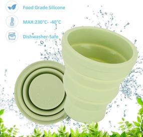 img 2 attached to 🥤 GuanCi Silicone Collapsible Cups 4 Pack - Folding Travel Camping Cup Set with Lids: Colorful, Expandable Drinking Cups for Portable, Dishwasher Safe Convenience